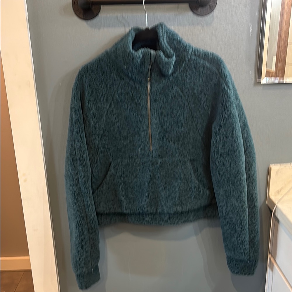 Lululemon Teal Fleece Quarter-Zip Pullover